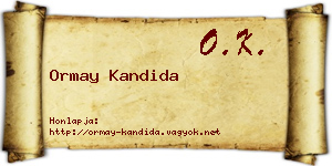 Ormay Kandida névjegykártya