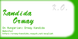 kandida ormay business card